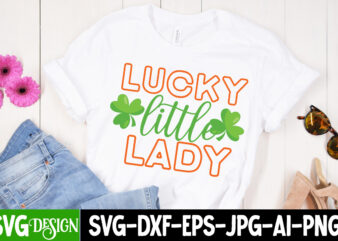 Lucky Little Lady T-Shirt Design, Lucky Little Lady SVG Cut File, St. Patrick’s Day SVG Bundle, St Patrick’s Day Quotes, Gnome SVG, Rainbow svg, Lucky SVG, St Patricks Day Rainbow,
