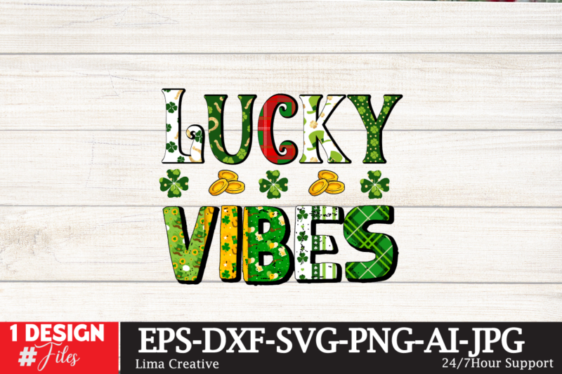 Lucky Vibes Sublimation T-shirt Design,.studio files, 100 patrick day vector t-shirt designs bundle, Baby Mardi Gras number design SVG, buy patrick day t-shirt designs for commercial use, canva t shirt