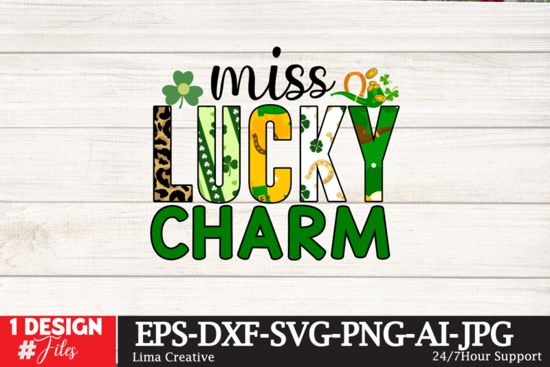 Miss Lucky Charm Sublimation T-shirt Design,.studio files, 100 patrick day vector t-shirt designs bundle, Baby Mardi Gras number design SVG, buy patrick day t-shirt designs for commercial use, canva t