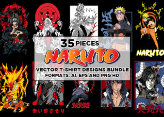 35 Naruto Vector T-shirt Designs Bundle #1