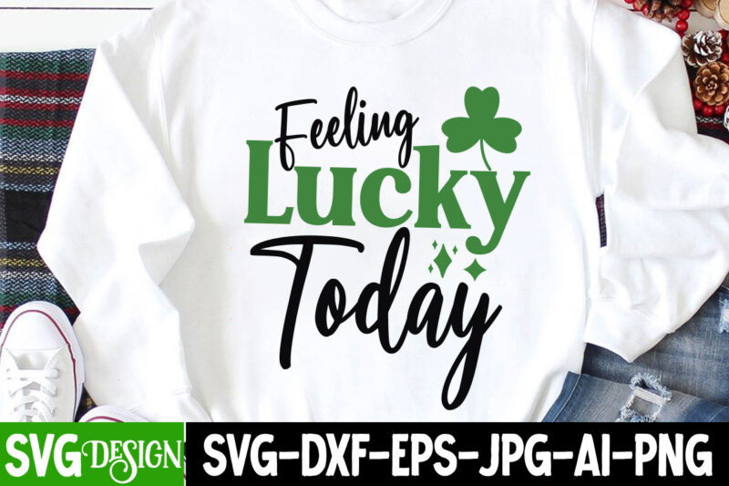 Feeling Lucky Today T-Shirt Design, Feeling Lucky Today SVG Cut File, St. Patrick's Day SVG Bundle, St Patrick's Day Quotes, Gnome SVG, Rainbow svg, Lucky SVG, St Patricks Day Rainbow,