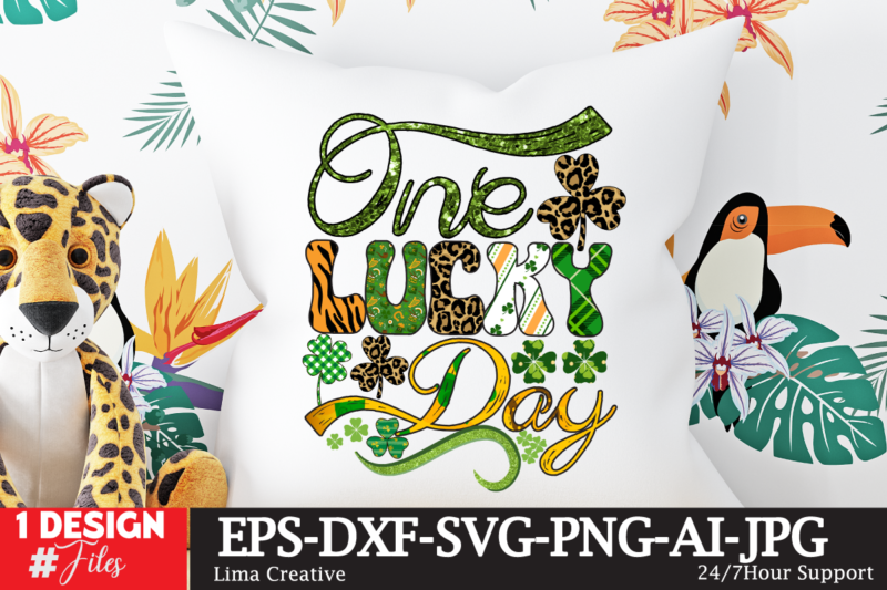 One Lucky Day Sublimation T-shirt Design,.studio files, 100 patrick day vector t-shirt designs bundle, Baby Mardi Gras number design SVG, buy patrick day t-shirt designs for commercial use, canva t