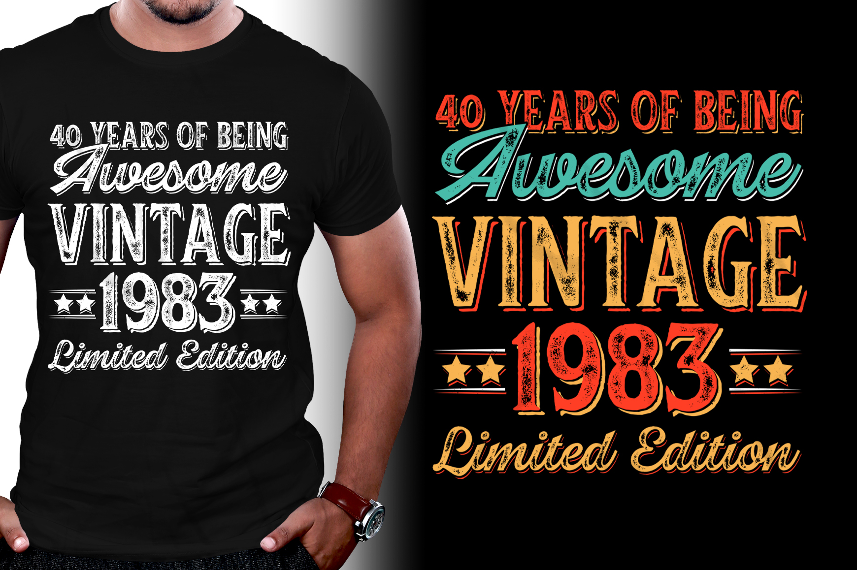 40 Years of Being Awesome 1983 Limited Edition Birthday T-Shirt Design Buy t-shirt