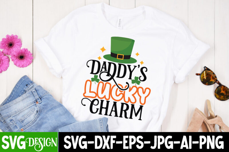 Daddy's Lucky Charm T-Shirt Design, Daddy's Lucky Charm SVG Cut File, St. Patrick's Day SVG Bundle, St Patrick's Day Quotes, Gnome SVG, Rainbow svg, Lucky SVG, St Patricks Day Rainbow,