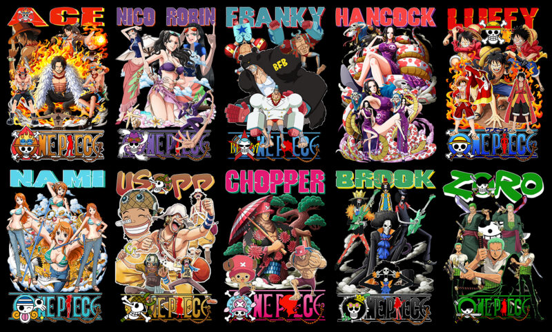 60 One Piece T-Shirt Designs Bundle #2