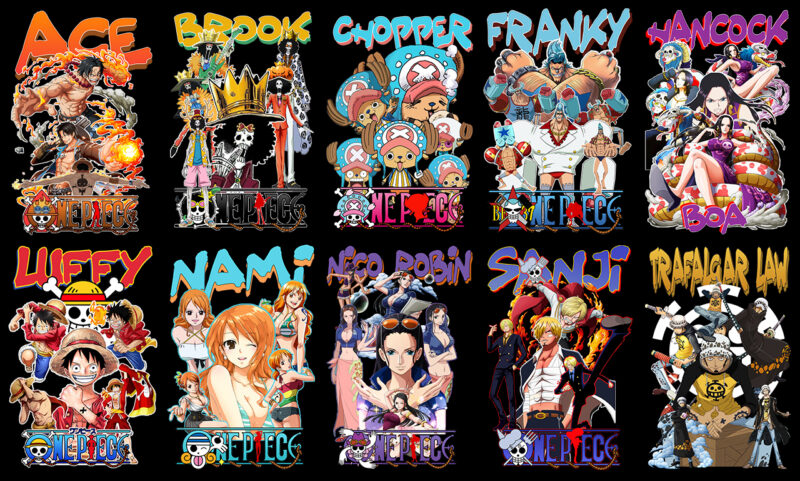 60 One Piece T-Shirt Designs Bundle #2