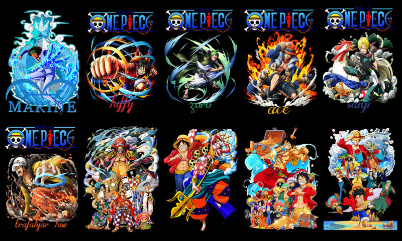60 One Piece T-Shirt Designs Bundle #2