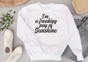 I’m a Freaking Ray of Sunshine Sarcastic T-shirt design svg, I’m a Freaking Ray of Sunshine, sarcastic humor