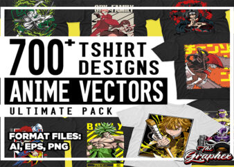 700+ Anime Vectors Ultimate Tshirt Designs Bundle