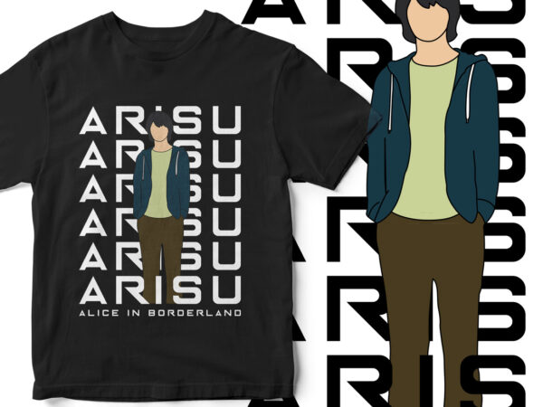 Arisu graphic t-shirt, alice in borderland, arisu, usagi, graphic t-shirt design, netflix fan art