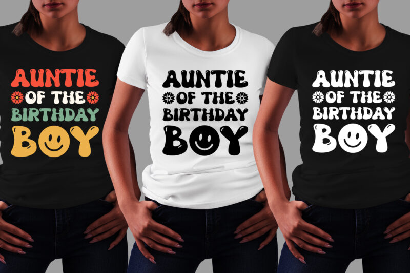 Auntie of the Birthday Boy T-Shirt Design