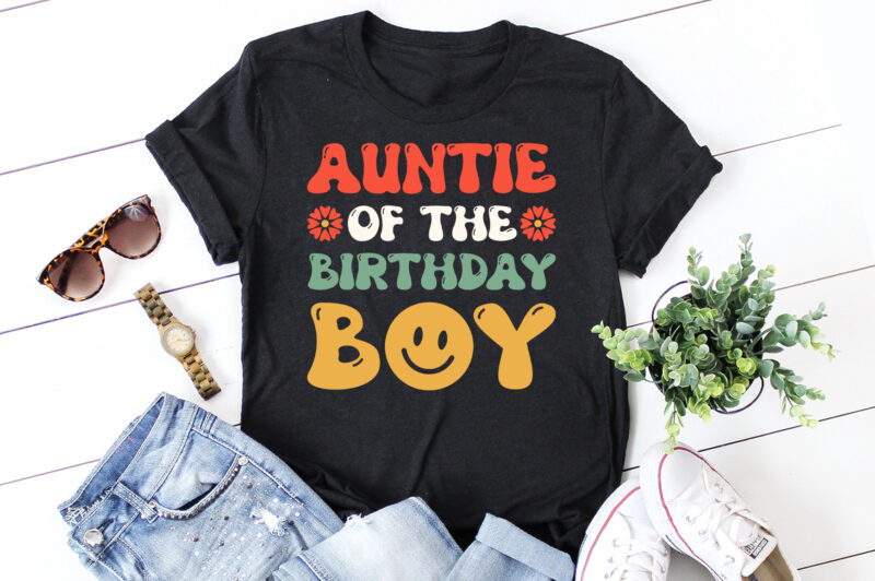 Auntie of the Birthday Boy T-Shirt Design