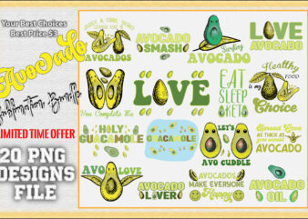 Avocado Sublimation Bundle t shirt vector