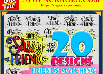 https://svgpackages.com 20+ Friends Matching Bundle SVG, Friends Svg Bundle, Responsible Friend, Funny Friend, Clever Friend, Friends Matching Quotes, Cut Files 859899630
