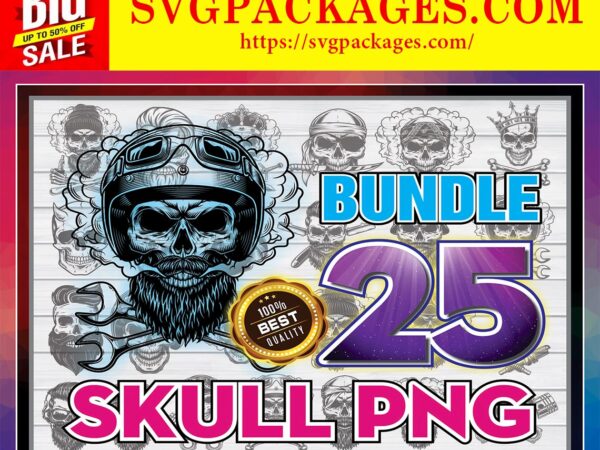 Https://svgpackages.com 25 skull png, skull clipart png, skull cut files for silhouette, skull files for cricut, skull vector, sublimation designs, instant download 881695021