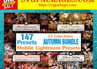 https://svgpackages.com 147 Autumn Presets Bundle, MOBILE Lightroom Presets, Fall presets, Autumn Presets for Instagram, Fall Filter, Preset for Instagram 856705124