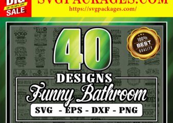 https://svgpackages.com 40 Designs Funny Bathroom SVG Bundle, Cut File Cricut, Funny Bathroom Signs, Bathroom Quotes Svg, Bathroom Svg Designs, Bathroom Wall Decor 839702139