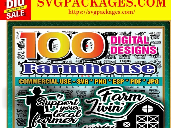 Https://svgpackages.com 100 farmhouse digital designs svg bundle, farm signs, chicken svg, farm life svg, welcome svg, farm clipart, svg cut files, instant download 827950873
