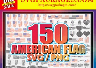 https://svgpackages.com 150 American Flag Svg/Png Bundle, USA flag svg, us flag svg, distressed flag svg, american svg, Flag Shapes Pngamerican flag svg bundle, 878983470 graphic t shirt