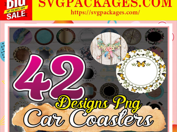 Https://svgpackages.com combo 38 designs car coaster png bundle, coaster bundle, mockup included, sublimation designs, digital download —what you get— * 42 files png • you will receive high quality designs