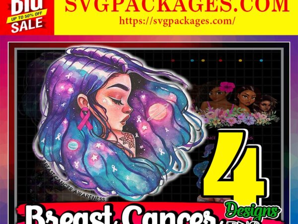 Https://svgpackages.com bundle breast cancer png designs, breast cancer awareness png, afro woman art print, strong black woman, pink ribbon sign, instant download 882321545