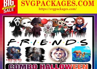 https://svgpackages.com Combo 5 Designs Halloween Horror Characters PNG, Friends Halloween, Chucky HAlloween, Happy Halloween, Sublimated Printing, Instant Download CB863372769