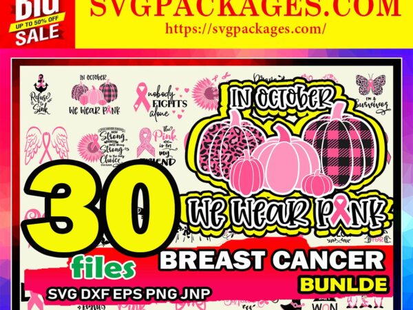 Https://svgpackages.com breast cancer svg bundle, cancer svg, cancer awareness, ribbon, breat cancer shirt 882312143 graphic t shirt