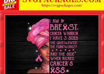 https://svgpackages.com Black Queen I Am A Breast Cancer Warrior png, Breast Cancer Awareness, Pink Ribbon, Black Women Art, Afro Women Fight Cancer, Digital Files 865838114 graphic t shirt
