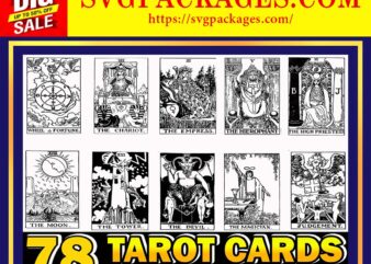 https://svgpackages.com Bundle 78 Designs Tarot Cards SVG Printable Incl, Minor Arcana, Divination New Age For Shirts Wall Art, Cricut Files, Instant Download Print 862116484