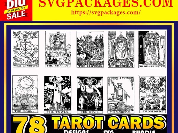 Https://svgpackages.com bundle 78 designs tarot cards svg printable incl, minor arcana, divination new age for shirts wall art, cricut files, instant download print 862116484