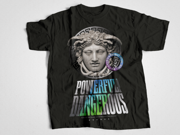 Medusa powerful and dangerous tshirt design t-shirt design bundle, urban streetstyle, pop culture, urban clothing, t-shirt print design, shirt design, retro design