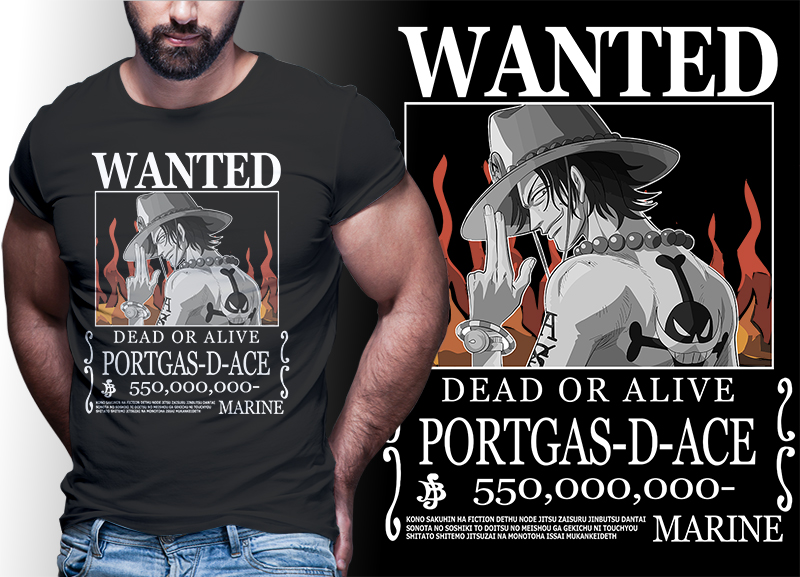 wanted bounty belly anime one piece t shirt design bundle