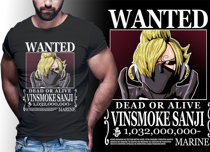 wanted bounty belly anime one piece t shirt design bundle