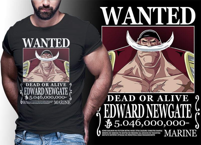 wanted bounty belly anime one piece t shirt design bundle