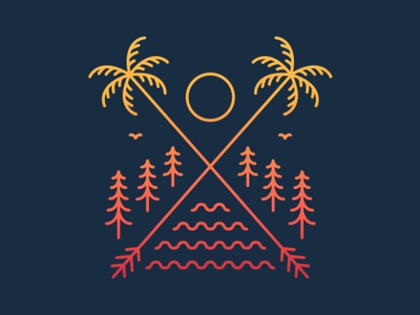 Tropical summer beach vacation 3 t shirt designs for sale
