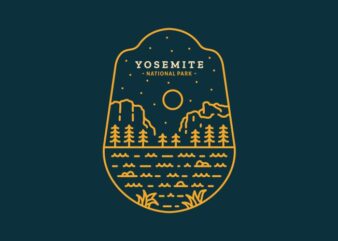 Yosemite National Park t shirt design template