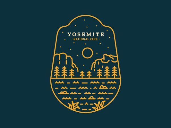 Yosemite national park t shirt design template