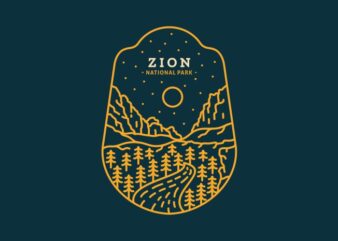 Zion National Park t shirt graphic design