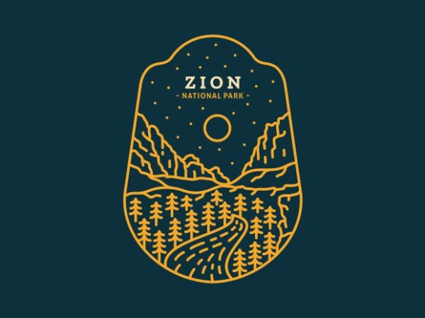 Zion national park t shirt graphic design