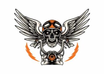 Skull Biker t shirt template vector