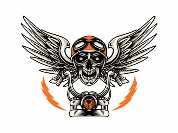 Skull biker t shirt template vector