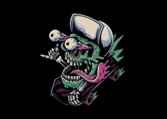 Skull Skateboard t shirt template vector