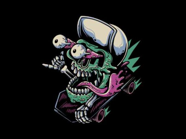 Skull skateboard t shirt template vector