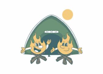 Camp Fire t shirt vector file