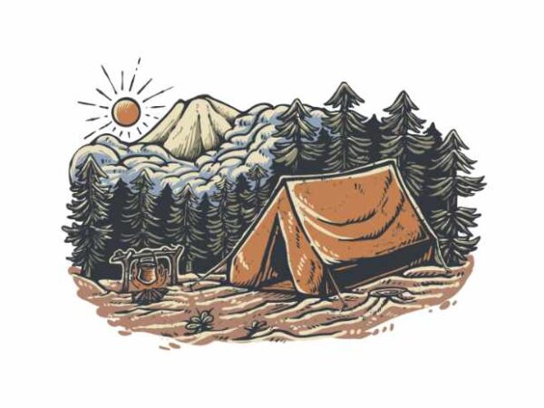 Camping t shirt vector file