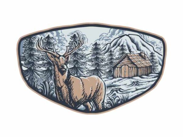 Deer t shirt vector illustration