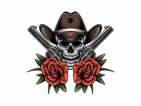 Skull sheriff t shirt template vector
