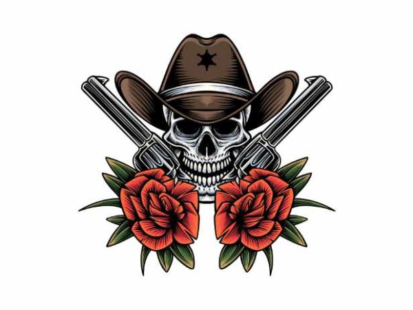 Skull sheriff t shirt template vector