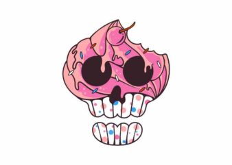 Skull Cupcake t shirt template vector