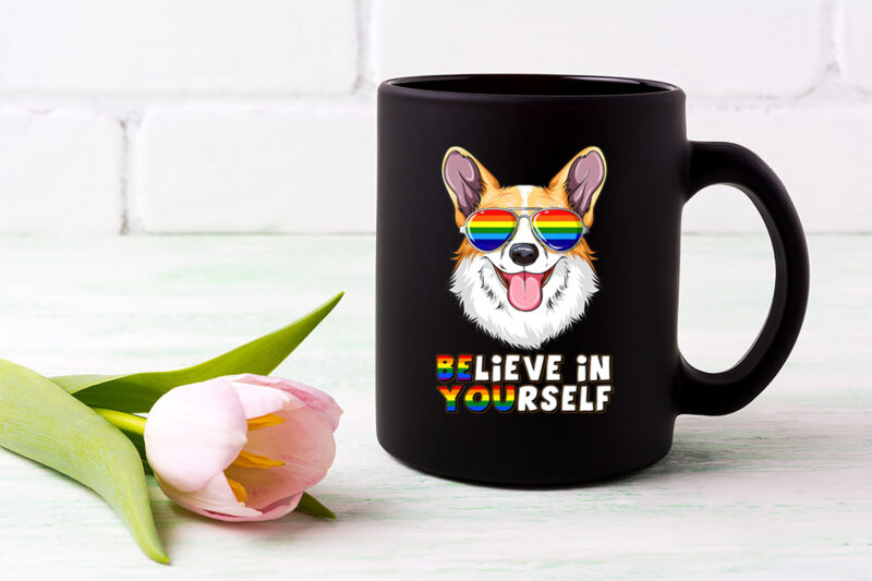Believe In Yourself LGBTQ Gay Pride Flag Cute Corgi Corgay NL